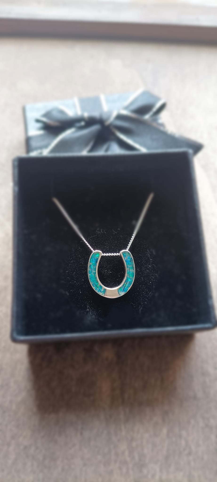 Floating Horse Shoe Necklace