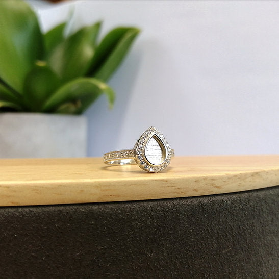 Full CZ Pear Ring