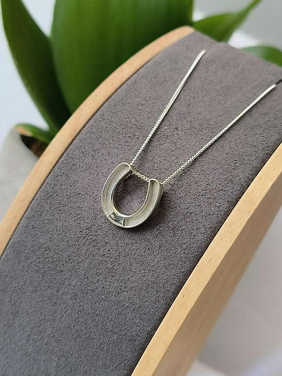 Floating Horse Shoe Necklace