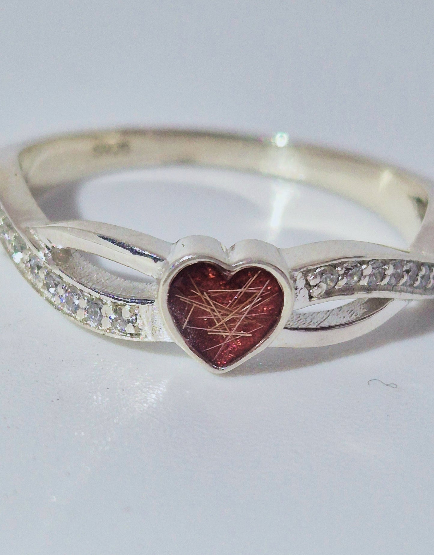 Criss Cross Heart CZ Ring
