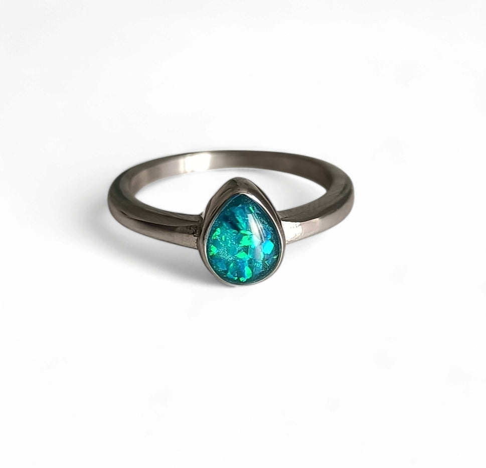 Stainless Steel Tear Drop Ring