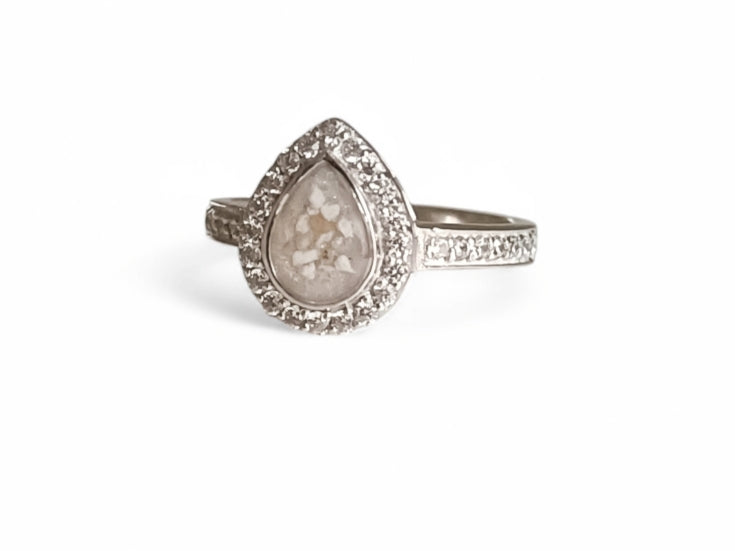 Full CZ Pear Ring