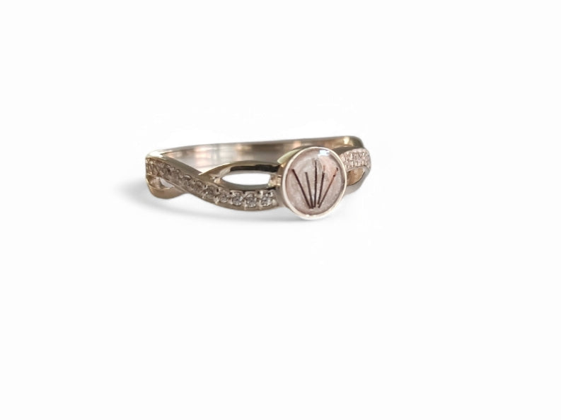 Criss Cross Round CZ Ring