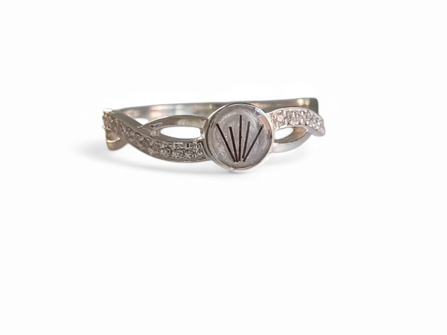 Criss Cross Round CZ Ring