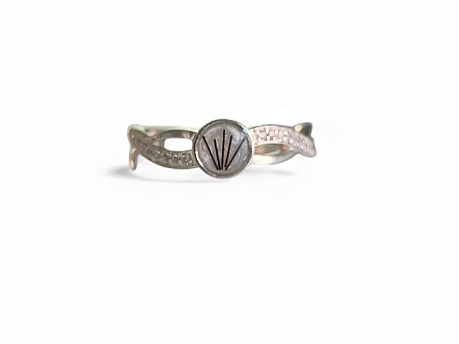 Criss Cross Round CZ Ring