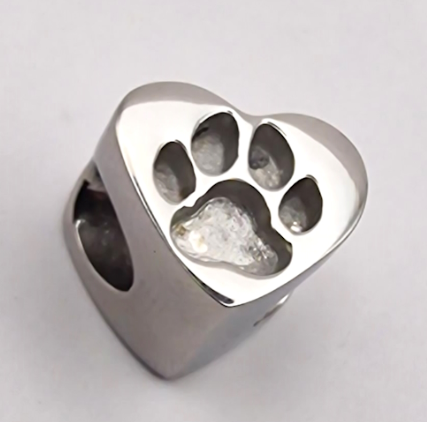 Stainless Steel Paw Print Bracelet Charm
