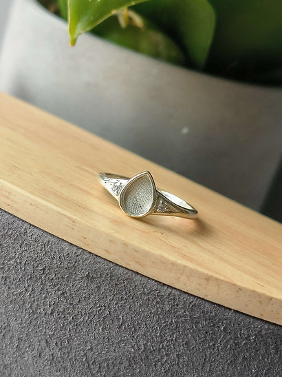 Teardrop Double CZ Ring