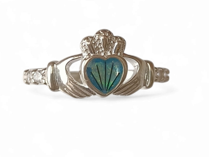 Claddagh Heart CZ Ring