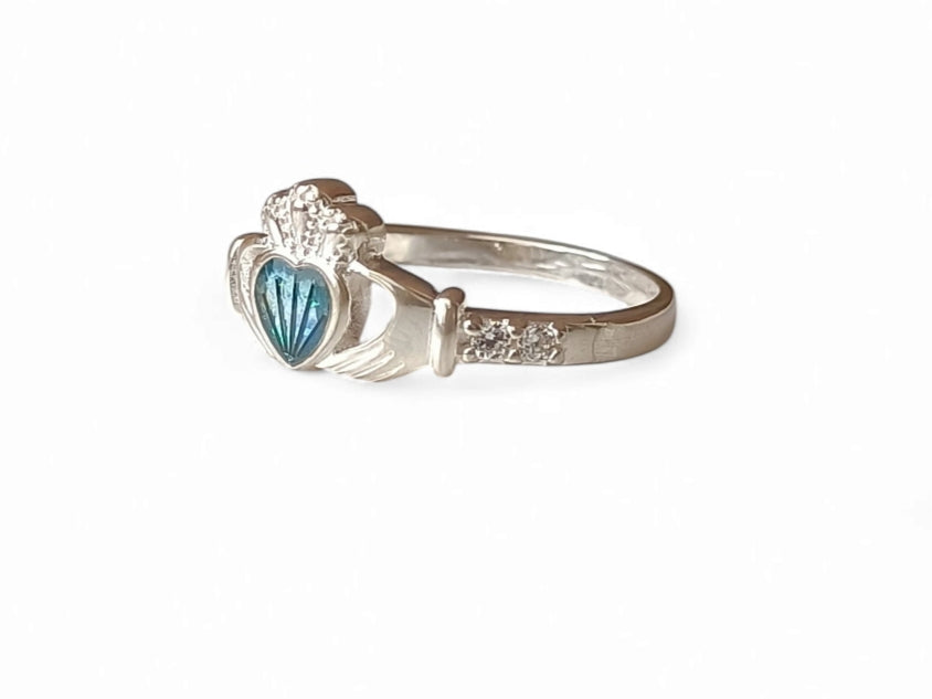 Claddagh Heart CZ Ring