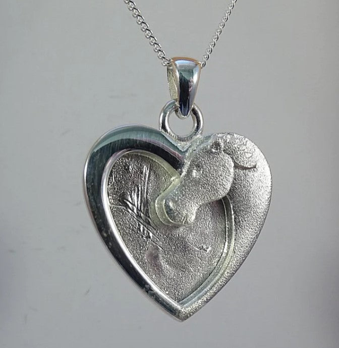 Horse Head & Heart Necklace