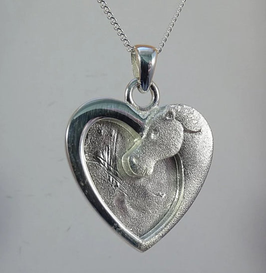 Horse Head & Heart Necklace
