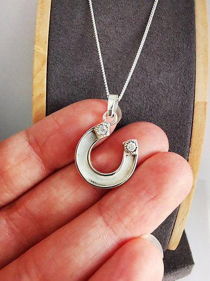 CZ Horse Shoe Necklace