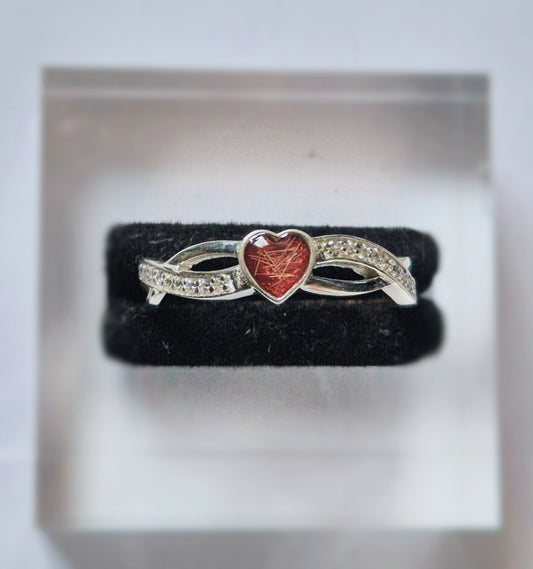 Criss Cross Heart CZ Ring