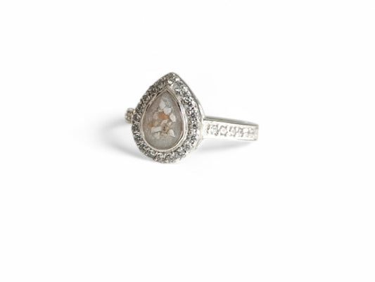 Full CZ Pear Ring