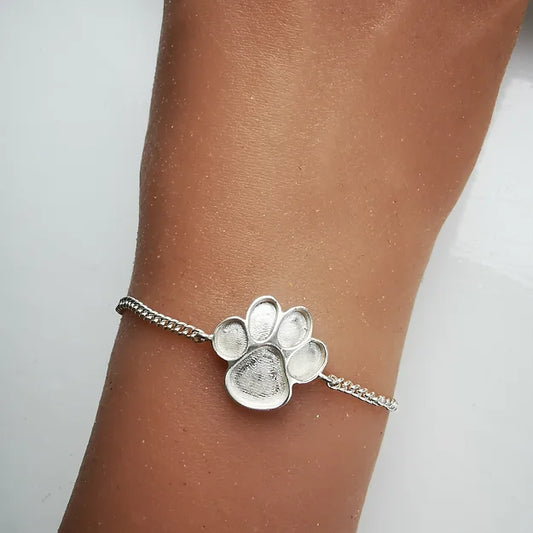 Paw Print Adjustable Chain Bracelet
