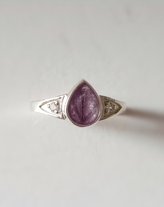 Teardrop Double CZ Ring