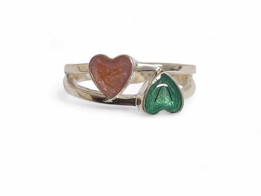 Double Upside Down Heart Ring